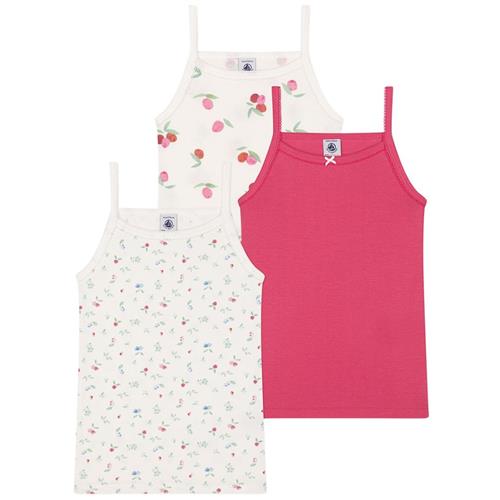 Petit Bateau 3-pak Tanktoppe Peonia Marshmallow 2 Y  Hvid  2 år  Piger