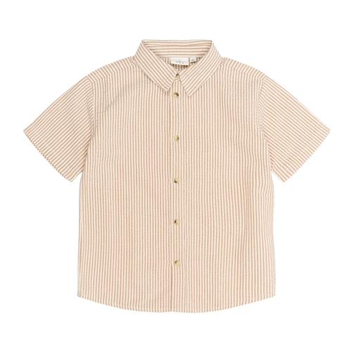 The New Ollie Skjorte Indian Tan Striped Indian Tan Striped 7-8 Y  Brun  7-8 år  Drenge