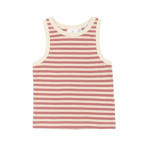 The New GOTS Moore Ribbet Top Old Rose Striped Old Rose Striped 3-4 Y  Lyserød  3-4 år  Piger