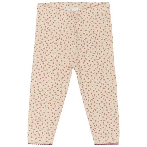 The New Siblings GOTS Odette Pointelle-leggings White Swan Aop White Swan  68 cm  Hvid  68 cm  Piger