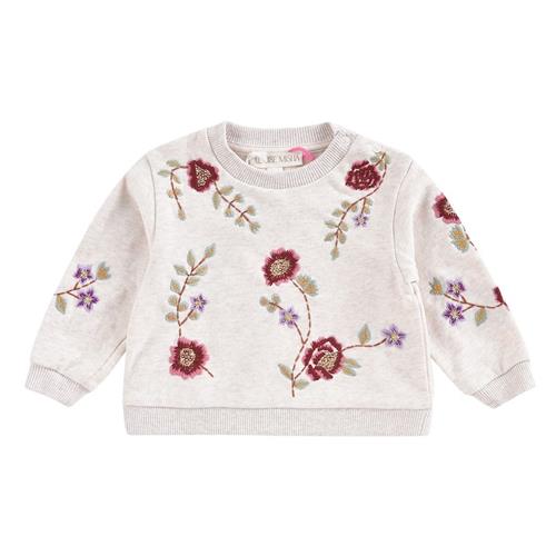 Louise Misha Rosalia Baby Sweatshirt Med Blomsterbroderi Beige 12 months  Creme  12 måneder  Piger