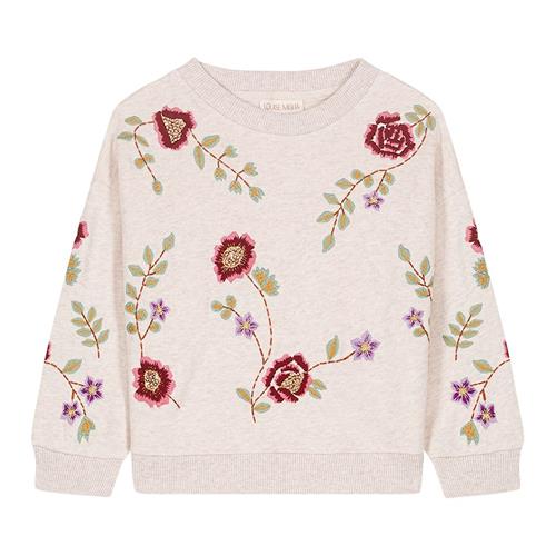 Louise Misha Rosalia Sweatshirt Med Blomsterbroderi Beige 5 Y  Beige  5 år  Piger