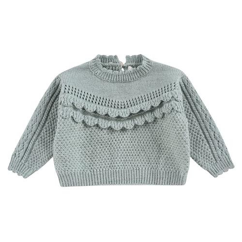 Louise Misha Ionnisa Strikket Baby Sweater Sauge 24 months  Grøn  24 måneder  Piger