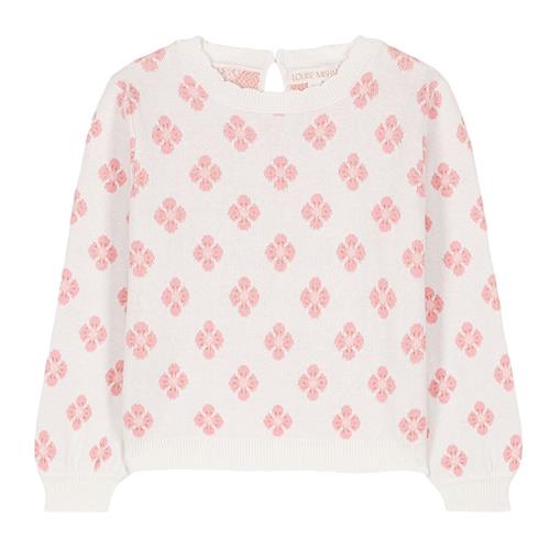Louise Misha Alice Strikket Baby Sweater Floral Jaqcuard 24 months  Lyserød  24 måneder  Piger