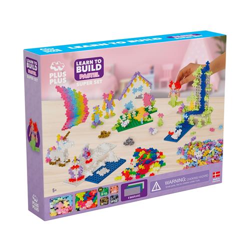 Plus-Plus 1200-Piece Plus-Plus® Pastel Learn To Build Super Sæt One Size  Lilla  One Size  Drenge, Piger