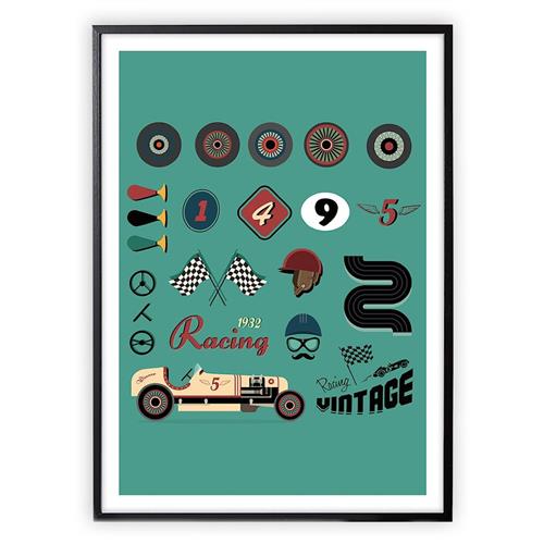 XO Posters Poster Retro Theme One Size      Drenge, Piger