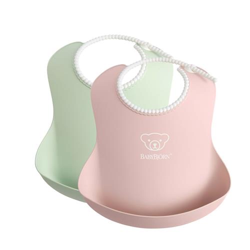 BabyBjörn Baby Bib Powder Pink/Powder Green One Size  Lyserød  One Size  Piger