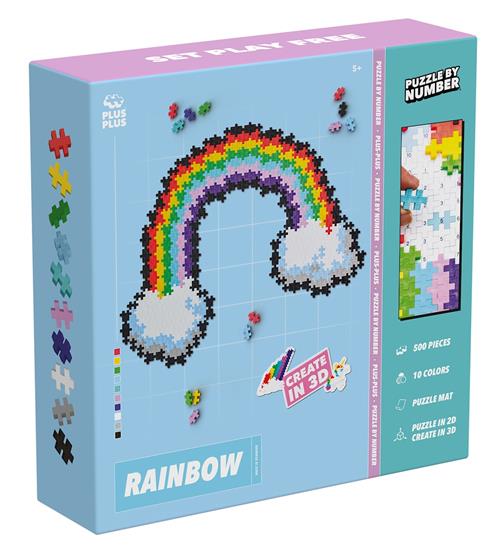 Plus-Plus Puzzle By Number Rainbow & Unicorn Byggesæt One Size  Hvid  One Size  Drenge, Piger