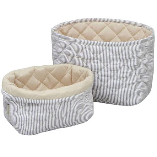Cam Cam 2-pak Stribede Quiltede Opbevaringskurve Classic Stripes Blue Praline  Classic Stripes Blue Praline One Size  Blå  One Size  Drenge, Piger