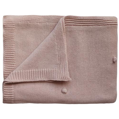 Mushie Strikket Babyfilt Med Teksturerede Prikker Blush One Size      Drenge, Piger