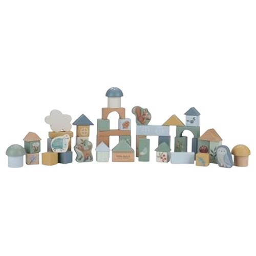 Little Dutch Træbyggeklodser Forest Friends  Blue-One Size  Blå  One Size  Drenge, Piger