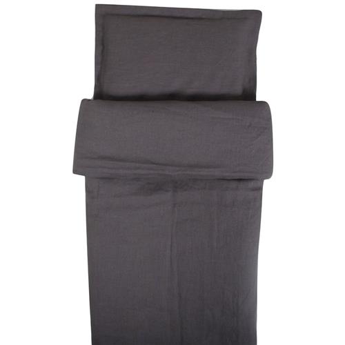NG Baby Linned Sengesæt Vugge/Børneseng Graphite Grey One Size      Drenge, Piger