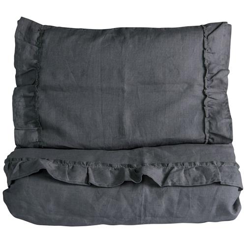 NG Baby Sengesæt Linned Flæse Klapvogn/Barneseng Graphite Grey One Size      Drenge, Piger