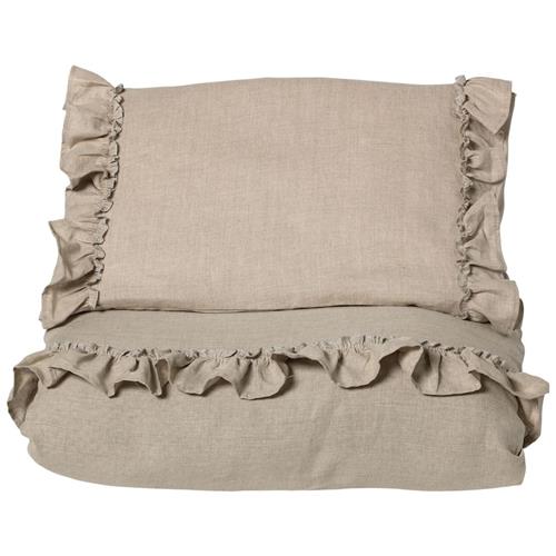 NG Baby Sengesæt Linned Flæse Tremmeseng/Krybbe Natural Beige One Size      Drenge, Piger