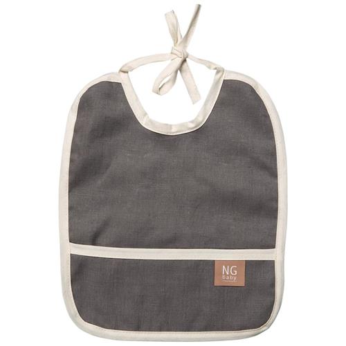 NG Baby Bib Linen Graphite Grey One Size      Drenge, Piger