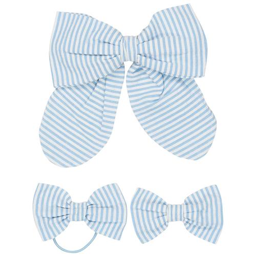 Copenhagen Colors 3-pak Hårklemmer Sky Blue Cream Stripe One Size      Piger