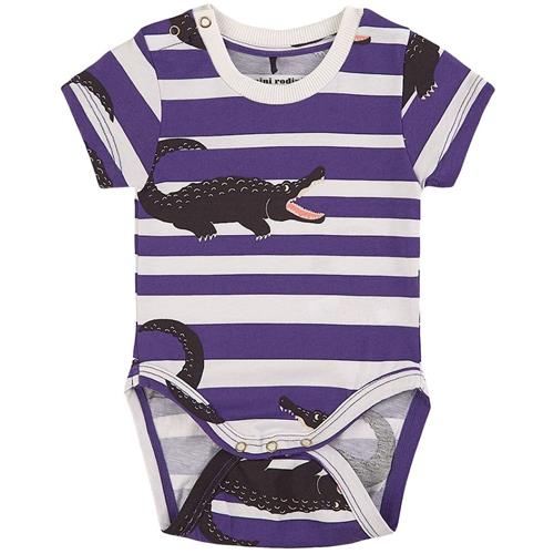 Mini Rodini Crocodiles Babybody Lilla 56 cm (1-2 Months)   Dyr 56 cm  Drenge, Piger