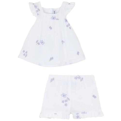 Tartine et Chocolat Blomsterbroderet Tøjsæt Blanc 6 months    6 måneder  Piger
