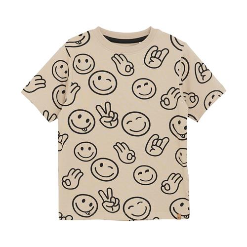 Minymo GOTS T-shirt Aop Oxford Tan  110 cm    110 cm  Drenge