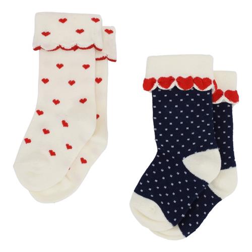 Flöss Viola 2-pak Sokker Heart 2-pack  Heart 2-Pack-33-35 EU  Hvid  33-35 EU  Piger