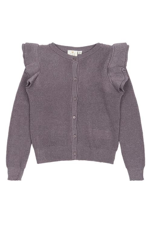 The New Perla Strikket Cardigan Gray Ridge  Gray Ridge 7-8 Y  Lilla  7-8 år  Piger