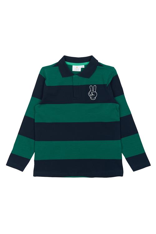The New GOTS Pino Langærmet Piqué-polo Navy Blazer Striped  Navy Blazer Striped 7-8 Y  Marineblå  7-8 år  Drenge