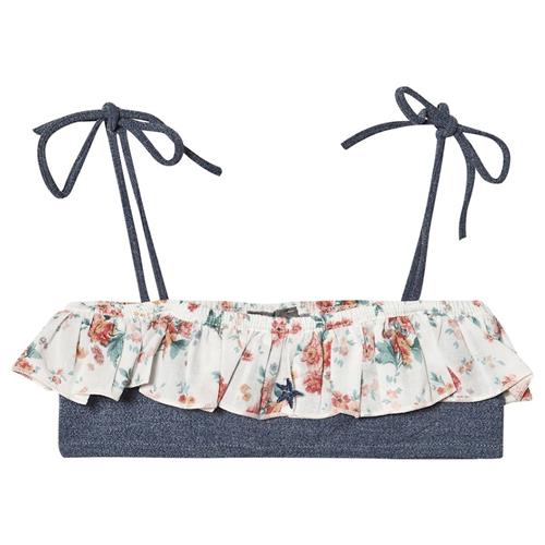Tocoto Vintage Flower Print Flounce Bikinioverdel Blå 6 Y    6 år  Piger