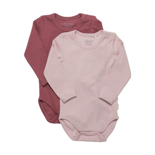 Minymo 2-pak Rib Babybodyer Goblin Blue 68 cm    68 cm  Drenge, Piger