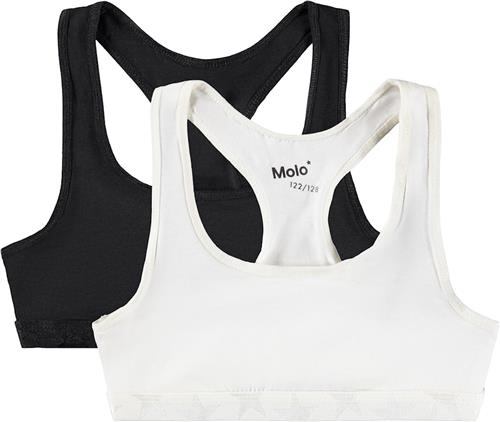 Molo 2-pak Jade Braletter Hvide Black White 98/104 cm  Sort  98/104 cm  Piger