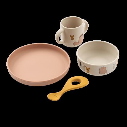 Liewood Vivi Bordservice Med Tryk Cats And Dogs Sandy  Cats and Dogs Sandy One Size  Beige  One Size 4 M+ Drenge, Piger