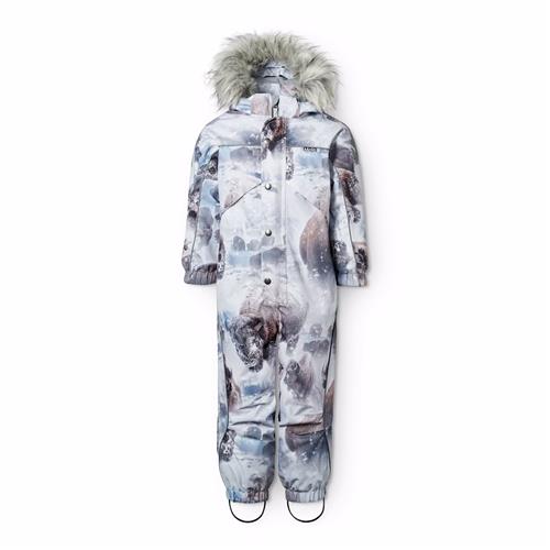 Molo Polaris Fur Vinter-overtræksdragt Bison  Bison 86 cm  Blå  86 cm  Drenge, Piger