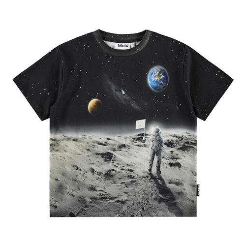 Molo Riley T-shirts Moon Traveller  Moon Traveller 98 cm  Sort  98 cm  Drenge