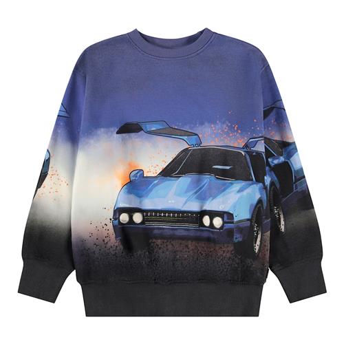 Molo Mattis Sweatshirt Car Blue  Car Blue 104 cm  Blå  104 cm  Drenge