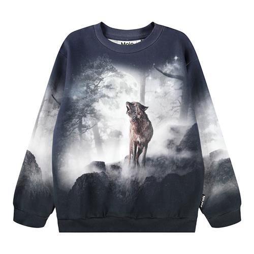 Molo Miksi Sweatshirt Moonlit Wolves  Moonlit Wolves 104 cm  Blå  104 cm  Drenge