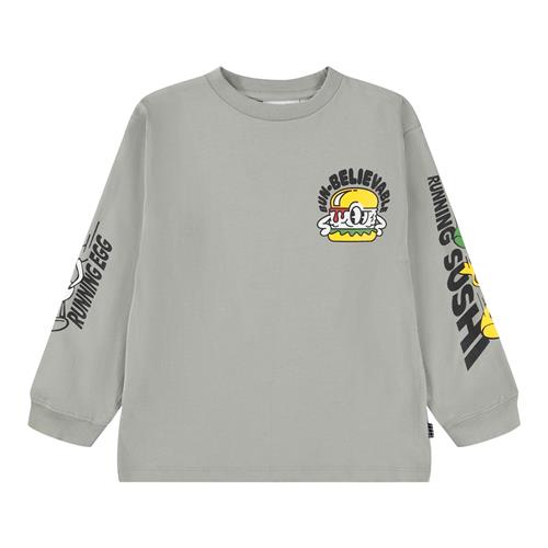 Molo Rube T-shirt Med Lange Ærmer Funny Food  Funny Food 104 cm  Grå  104 cm  Drenge