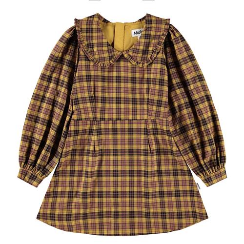 Molo Candice Kjole Med Lange Ærmer Highland Check  Highland Check 98/104 cm  Brun  98/104 cm  Piger