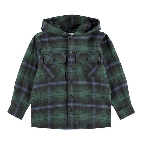 Molo Rizz Ternet Overshirt Galaxy Check  Galaxy Check 122/128 cm  Grøn  122/128 cm  Drenge