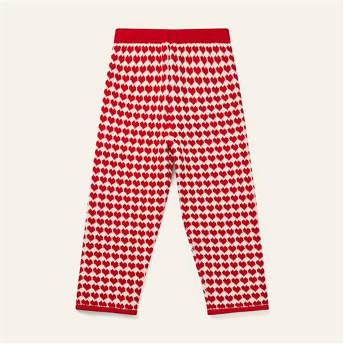 Wynken Piano Vela Strikkede Bukser Red Mini Heart  Red Mini Heart 4Y  Rød  4 år  Piger