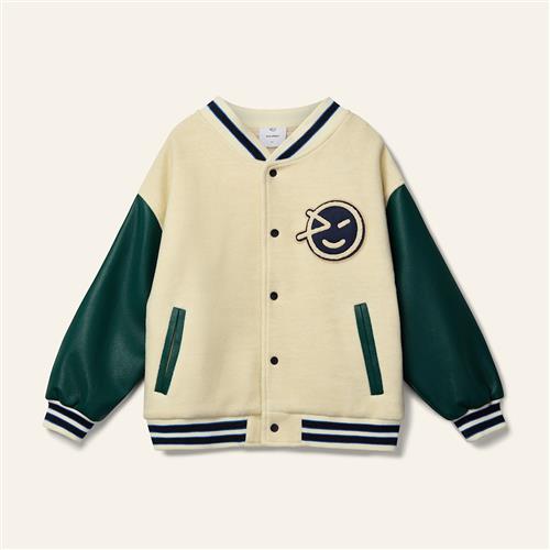 Wynken Mako Varsity-jakke Ecru Forest Green  Ecru Forest Green 8Y  Creme  8 år  Drenge