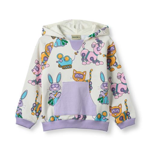 Småfolk Macoun With Robot Pets Hættetrøje Vanilla  Vanilla-1-2 Y  Hvid  1-2 år  Piger