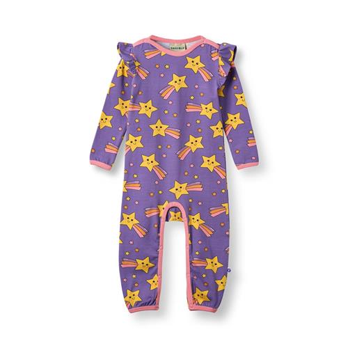 Småfolk Reegnt With Shooting Star Langærmet Babydragt Royal Purple  Royal purple-74 cm  Lilla  74 cm  Piger