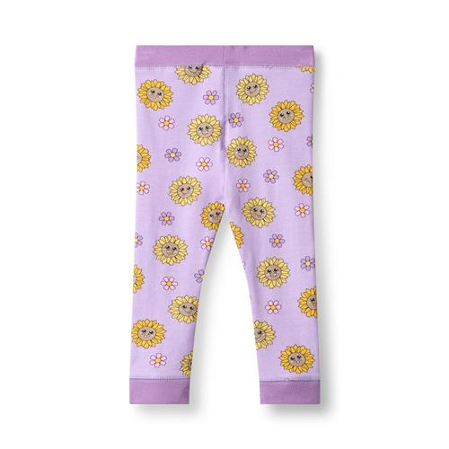 Småfolk Elstar With Sunflowers Baby-leggings Heather Purple  Heather purple-74 cm  Lilla  74 cm  Piger