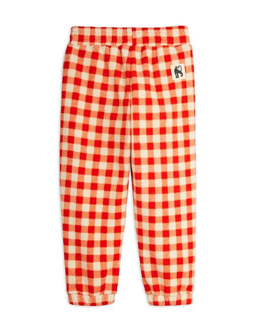 Mini Rodini Gingham Fleece-bukser  Red 128/134 cm  Rød  128/134 cm  Drenge