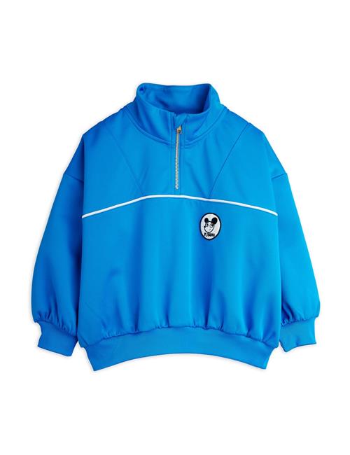 Mini Rodini Ritzratz Patch Sweatshirt Med Halv Lynlås  Blue 140/146 cm  Blå  140/146 cm  Drenge