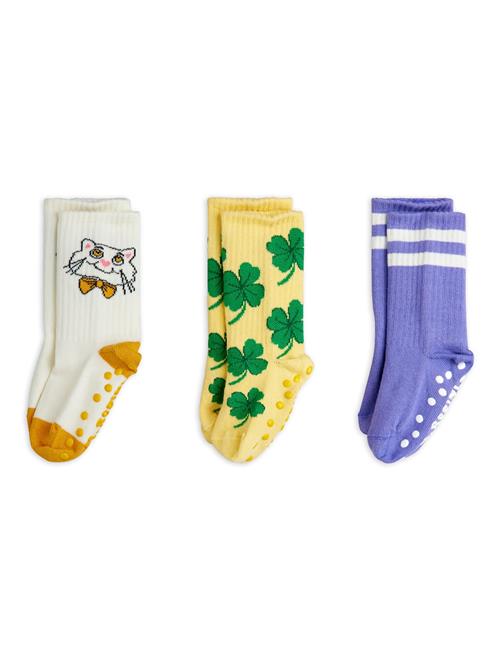 Mini Rodini Cat 3-pak Skridsikre Sokker  Multi 16-19 EU  Hvid  16-19 EU  Drenge, Piger