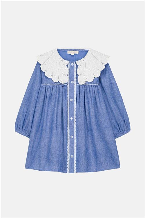 Louise Misha Hyacinte Vævet Kjole Blue Chambray Blue Chambray-8 Y  Blå  8 år  Piger