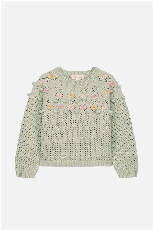 Louise Misha Vakita Strikket Trøje Almond Almond-4 Y  Grøn  4 år  Piger