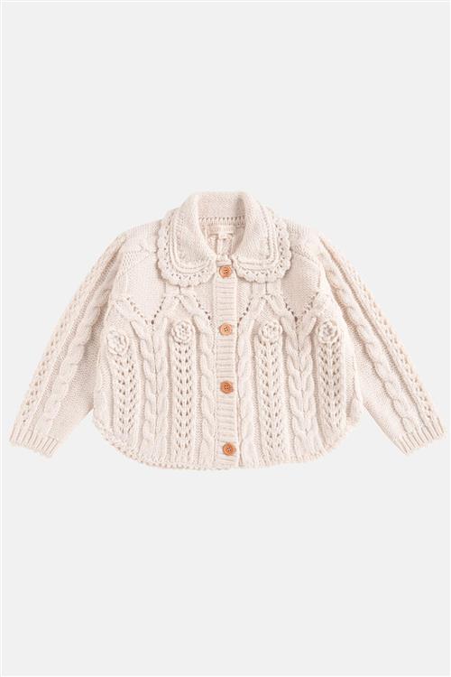Louise Misha Khellana Strikket Kappe Cream  Cream-5 Y  Creme  5 år  Piger
