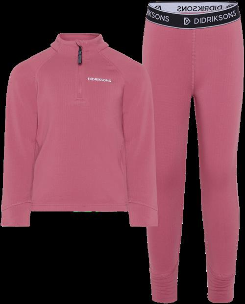 Didriksons Jadis Kids 5 Baselayer-sæt Heather Pink  Heather Pink-100 cm  Lyserød  100 cm  Piger