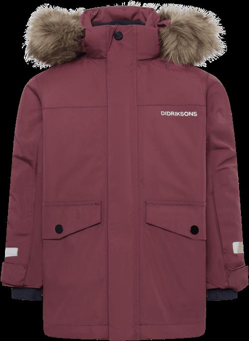 Didriksons Bjärven Kids 4 Parka Anemon Red  Anemon Red-100 cm  Rød  100 cm  Drenge, Piger